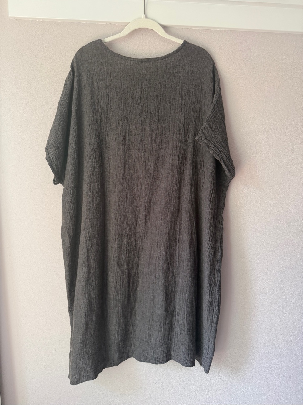 Elizabeth Suzann Harper tunic dress charcoal crinkle linen gauze - Picture 7 of 7